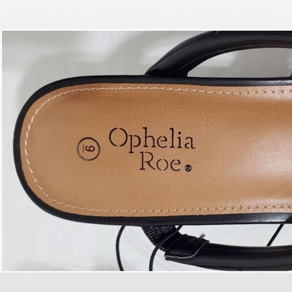 New Sandal Heals Shoes Black & Tan Sturdy Slip On Size 9 - Picture 13 of 15